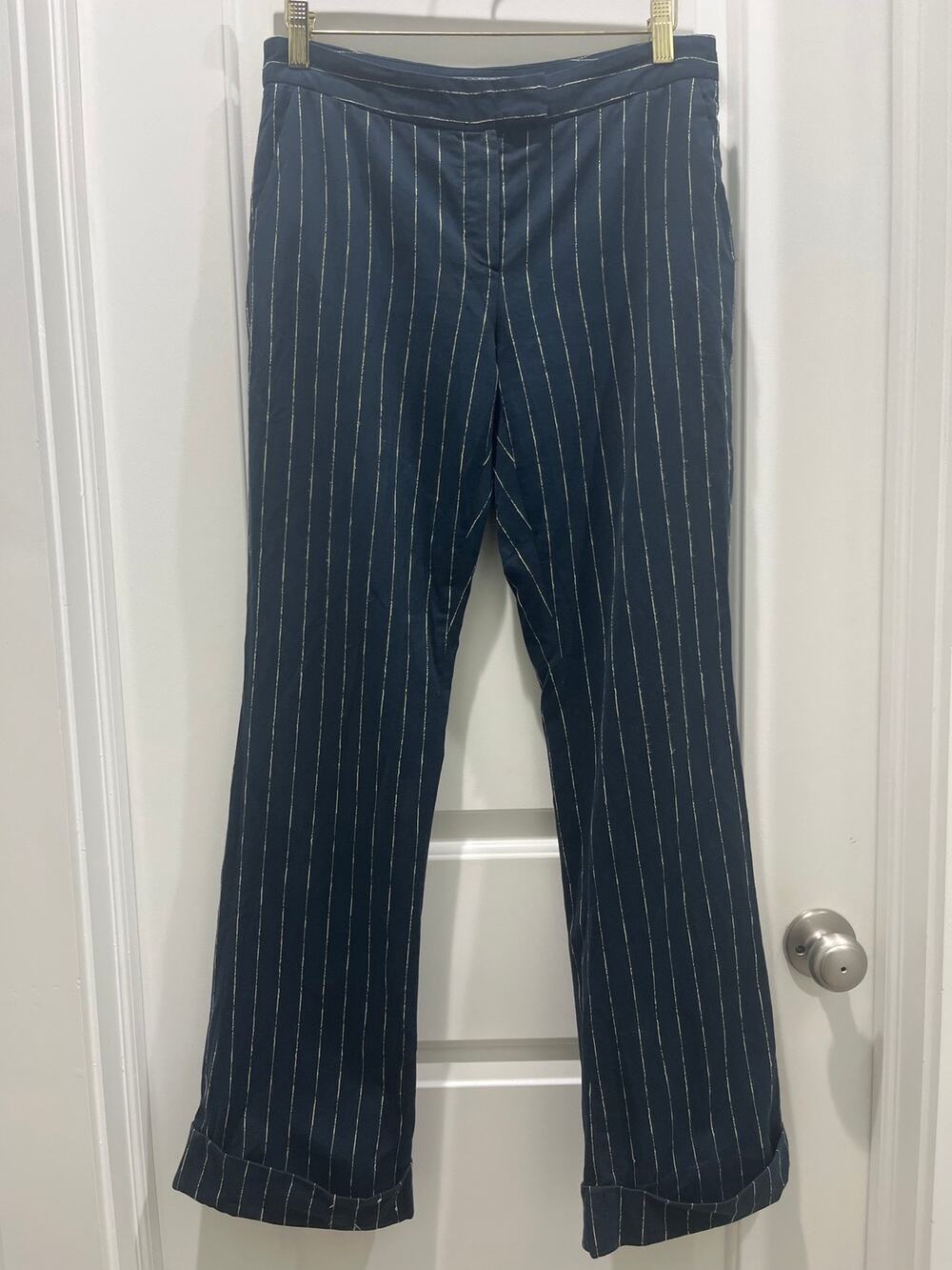M Missoni Vintage Pinstriped Navy Trousers Sz 6